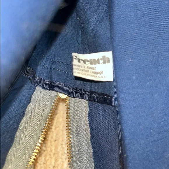 Vintage French Luggage Carry on suitcase tapestry - Picture 8 of 11